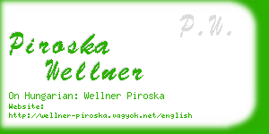 piroska wellner business card